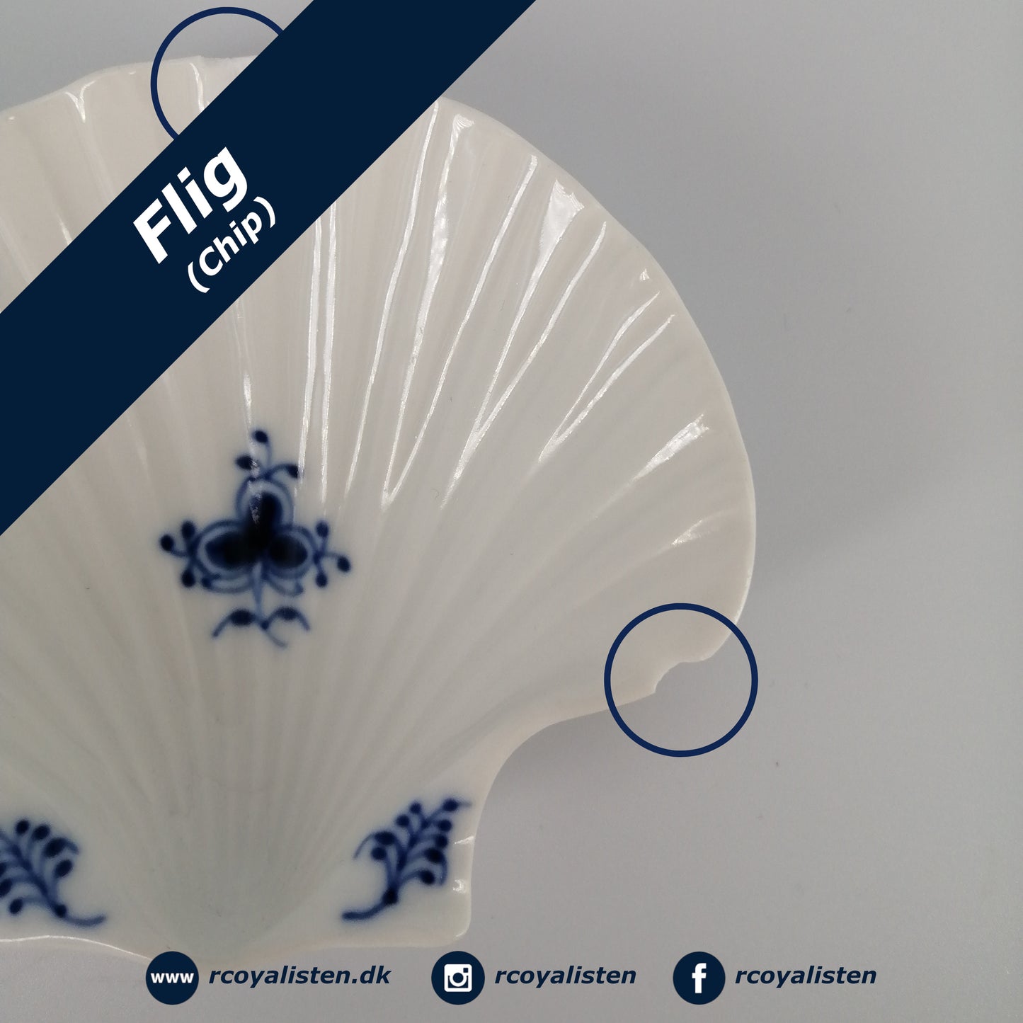 Blue Fluted Plain Clam Shaped Bowl (10 cm / 5 cl)