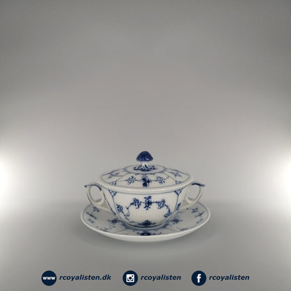 Blue Fluted Plain Bouillon Cup and Saucer (34 cl)