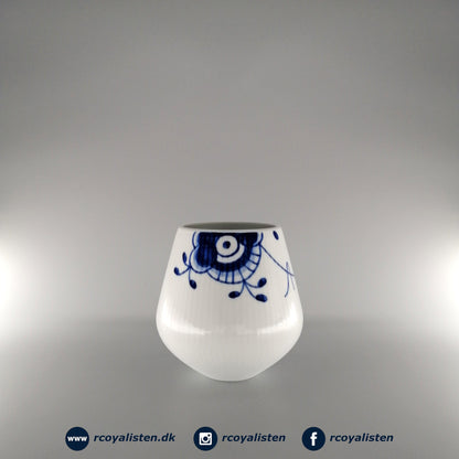 Royal Copenhagen Blå Mega Riflet Vase (12 cm) - RCoyalisten.dk