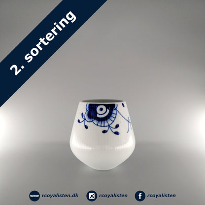 Royal Copenhagen Blå Mega Riflet Vase (12 cm / 80 cl) - RCoyalisten.dk